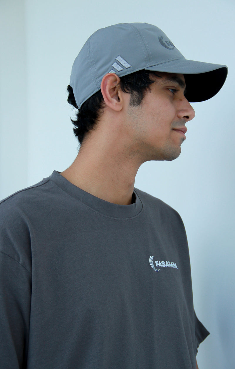 Grey baseball cap
