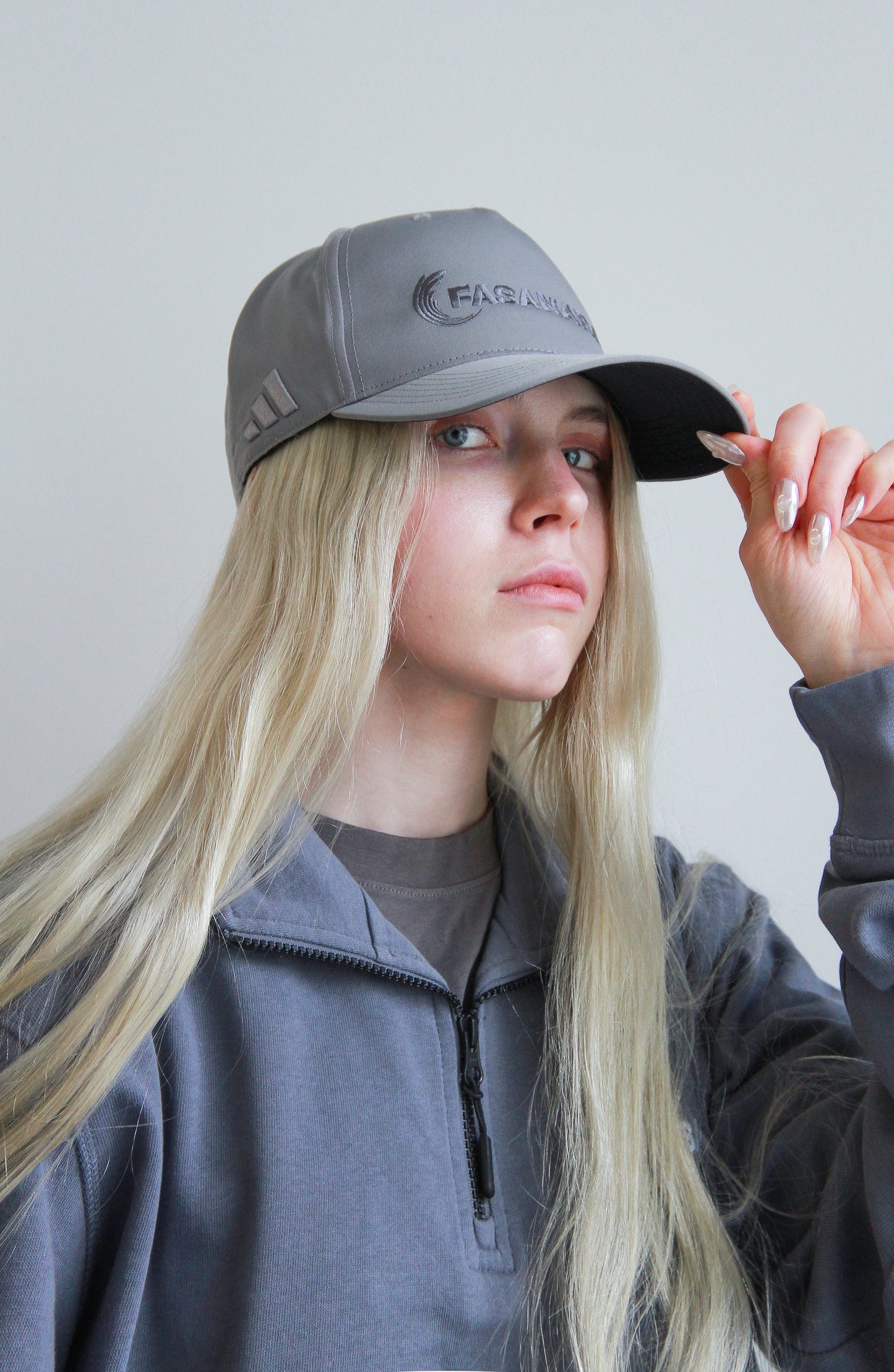 Grey baseball cap